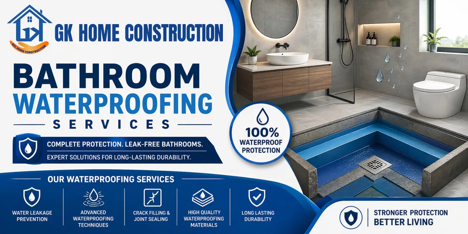 water proofing services in GK Home Construction